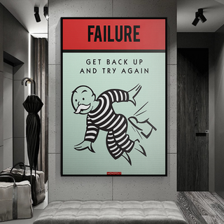 Get Back Up and Try - Monopoly Canvas Wall Art-Wall Posters