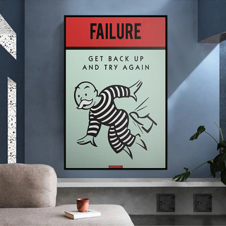 Get Back Up and Try - Monopoly Canvas Wall Art-Wall Posters