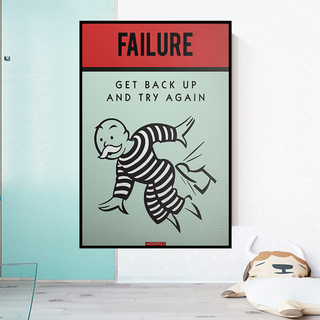 Get Back Up and Try - Monopoly Canvas Wall Art-Wall Posters