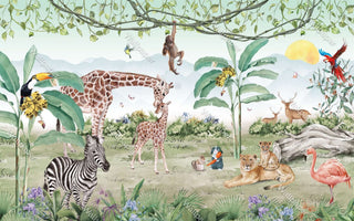 Get Mesmerized with Giraffe Love – Kids Room Wallpaper Mural-Kids Room Wallpaper