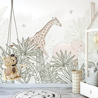 Giraffe Safari Adventure: Kids Room Wallpaper Mural-Kids Room Wallpaper