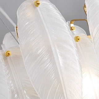 Glass Feather Chandelier: Elegant Lighting Fixture-Chandeliers