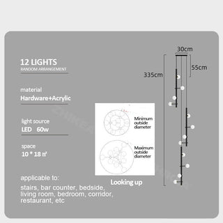 Globe Stems Chandelier: Exquisite Lighting Fixture-Staircase Chandeliers