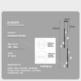 Globe Stems Chandelier: Exquisite Lighting Fixture-Staircase Chandeliers