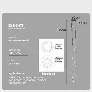 Globe Stems Chandelier: Exquisite Lighting Fixture-Staircase Chandeliers