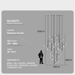 Globe Stems Chandelier: Exquisite Lighting Fixture-Staircase Chandeliers