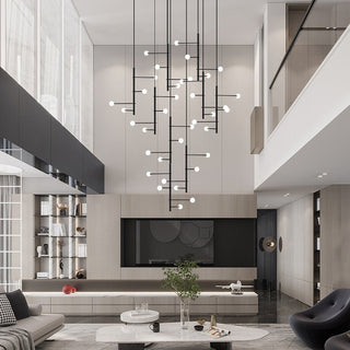 Globe Stems Chandelier: Exquisite Lighting Fixture-Staircase Chandeliers