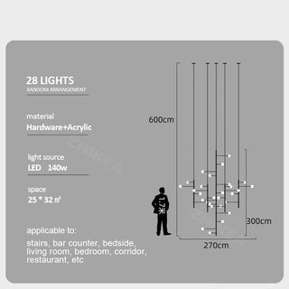 Globe Stems Chandelier: Exquisite Lighting Fixture-Staircase Chandeliers