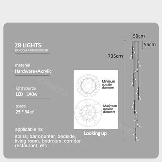 Globe Stems Chandelier: Exquisite Lighting Fixture-Staircase Chandeliers