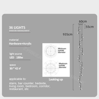 Globe Stems Chandelier: Exquisite Lighting Fixture-Staircase Chandeliers