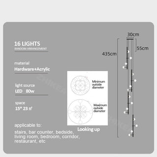 Globe Stems Chandelier: Exquisite Lighting Fixture-Staircase Chandeliers