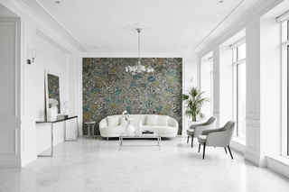 Gold Line Roses Floral Wallpaper Mural