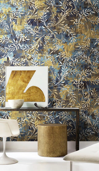 Gold Rush Leaves Wallpaper Mural-Flower & Leaf Wallpaper