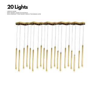 Gold Tubes LED Minimalistic Chandelier - Electroplated-Kitchen Island