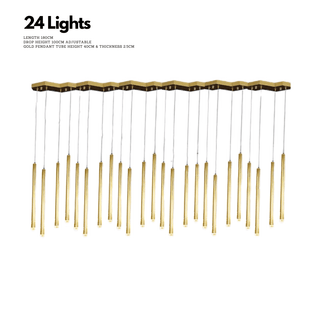 Gold Tubes LED Minimalistic Chandelier - Electroplated-Kitchen Island