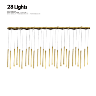 Gold Tubes LED Minimalistic Chandelier - Electroplated-Kitchen Island
