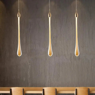 Gold Water Drop Crystal Pendant LED Chandelier Lighting-Staircase Chandeliers