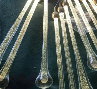 Gold Water Drop Crystal Pendant LED Chandelier Lighting-Staircase Chandeliers