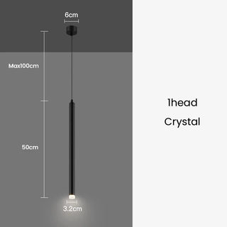 Gold and Black Long Tubes LED Chandelier Light-Chandeliers