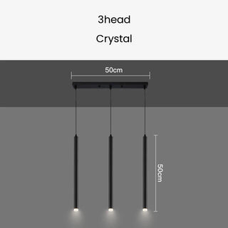 Gold and Black Long Tubes LED Chandelier Light-Chandeliers