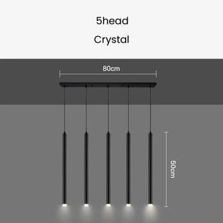 Gold and Black Long Tubes LED Chandelier Light-Chandeliers