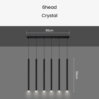 Gold and Black Long Tubes LED Chandelier Light-Chandeliers