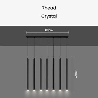 Gold and Black Long Tubes LED Chandelier Light-Chandeliers