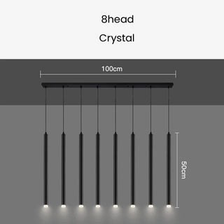 Gold and Black Long Tubes LED Chandelier Light-Chandeliers