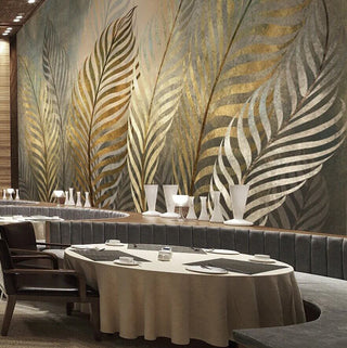 Golden Leaf Wallpaper: The Ultimate Home Décor Mural-Flower & Leaf Wallpaper