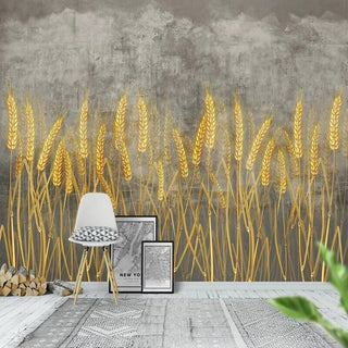 Golden Wheat Field Wallpaper for Home Wall Decor-Flower & Leaf Wallpaper