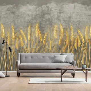 Golden Wheat Field Wallpaper for Home Wall Decor-Flower & Leaf Wallpaper