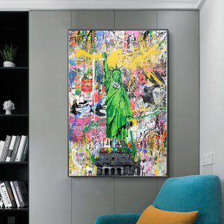 Graffiti Art Statue of Liberty Canvas Wall Art-Wall Posters