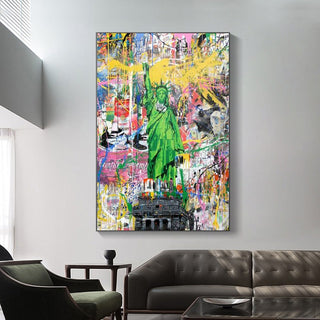 Graffiti Art Statue of Liberty Canvas Wall Art-Wall Posters