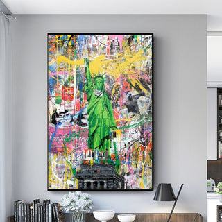 Graffiti Art Statue of Liberty Canvas Wall Art-Wall Posters