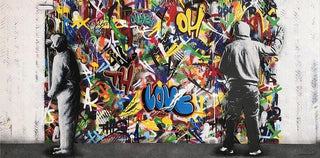 Graffiti Banksy Paintings on The Wall Canvas Wall Art-Wall Posters