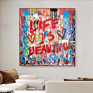 Graffiti Follow Your Dreams Canvas Wall Art-Wall Posters