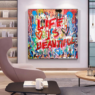 Graffiti Follow Your Dreams Canvas Wall Art-Wall Posters