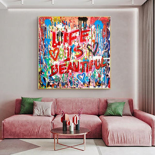 Graffiti Follow Your Dreams Canvas Wall Art-Wall Posters