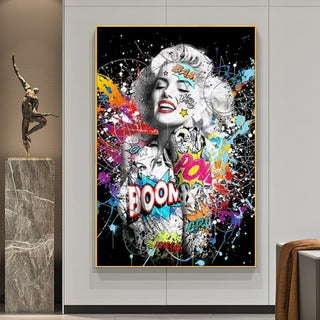 Graffiti Sexy Girl Canvas Wall Art-Wall Posters