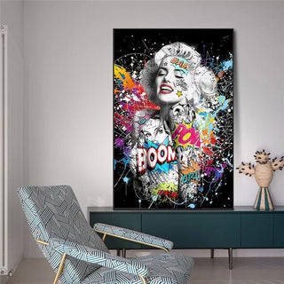 Graffiti Sexy Girl Canvas Wall Art-Wall Posters