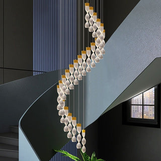 Grand Twirl Staircase Chandelier: Premium Lighting Solution-Staircase Chandeliers