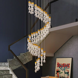Grand Twirl Staircase Chandelier: Premium Lighting Solution-Staircase Chandeliers