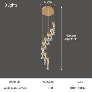 Grand Twirl Staircase Chandelier: Premium Lighting Solution-Staircase Chandeliers