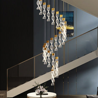 Grand Twirl Staircase Chandelier: Premium Lighting Solution-Staircase Chandeliers