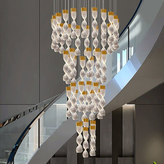 Grand Twirl Staircase Chandelier: Premium Lighting Solution-Staircase Chandeliers