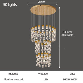 Grand Twirl Staircase Chandelier: Premium Lighting Solution-Staircase Chandeliers