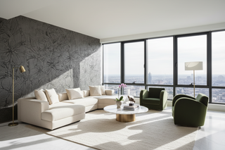 Gray Emboss Florals Wallpaper Mural