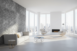 Gray Geometric Linear Shapes Wallpaper Mural