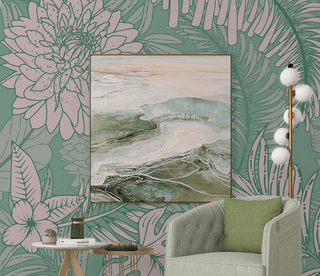 Green Blossom Flowers Wallpaper Murals - Stunning Wall Decor-Flower & Leaf Wallpaper