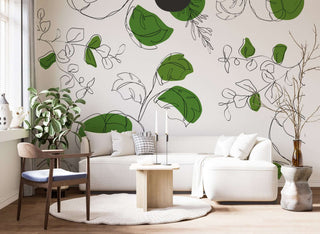 Green Leaf Wallpaper Mural: Transform Your Room with Style-Flower & Leaf Wallpaper